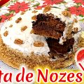 Capa Torta de Nozes Vegana com Cobertura de Chocolate Chantilly Vegano e Recheio de Leite Condensado de Coco KatiaVegana