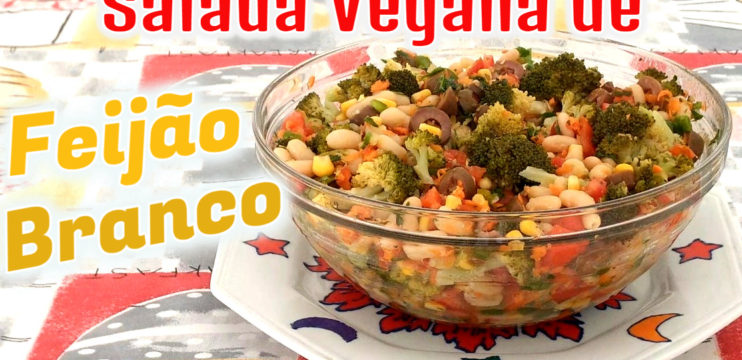 Salada Vegana de Feijão Branco Com Brócolis